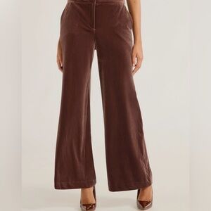 Sofia Vergara Wide Leg Velvet Trousers – Rich Brown – Size 20W